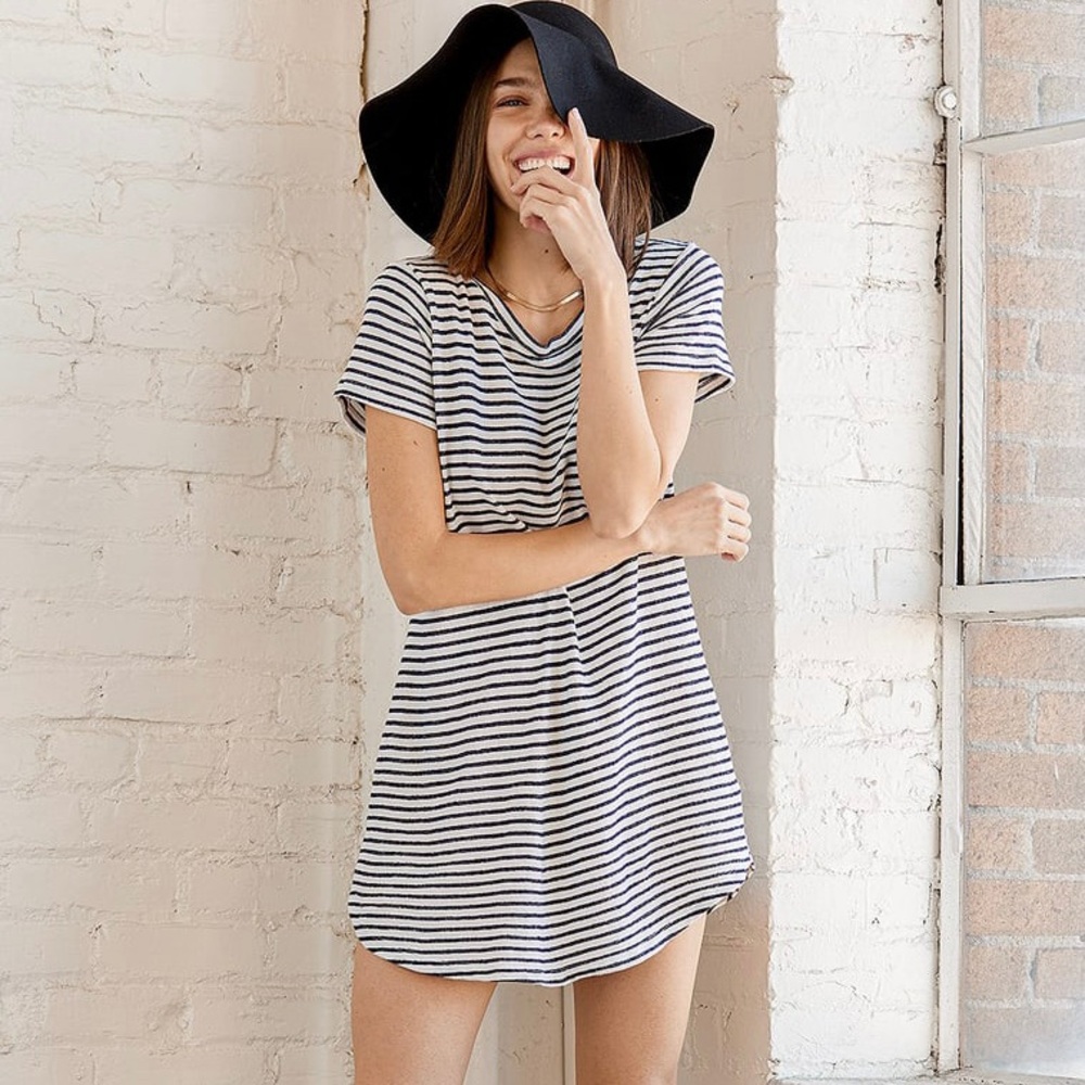 Lulu’s Black and White Striped Shirt Dress
